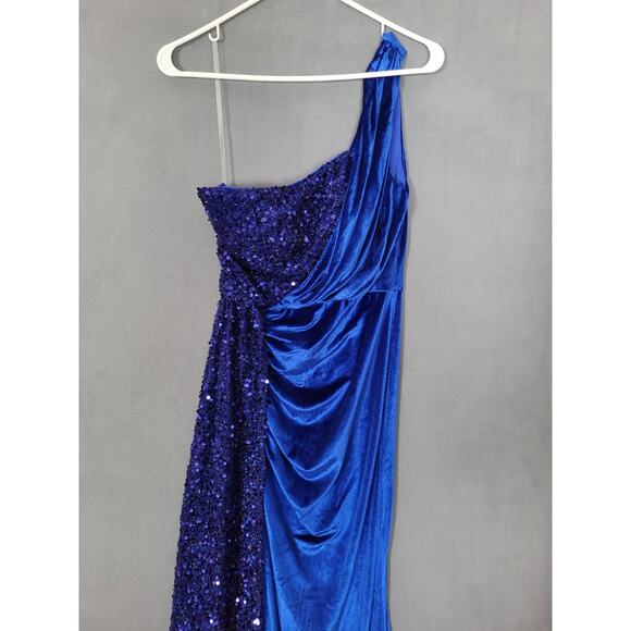 Miss Ord One Shoulder Draped Sequin Evening Gown Prom Dress Small - Picture 3 of 9